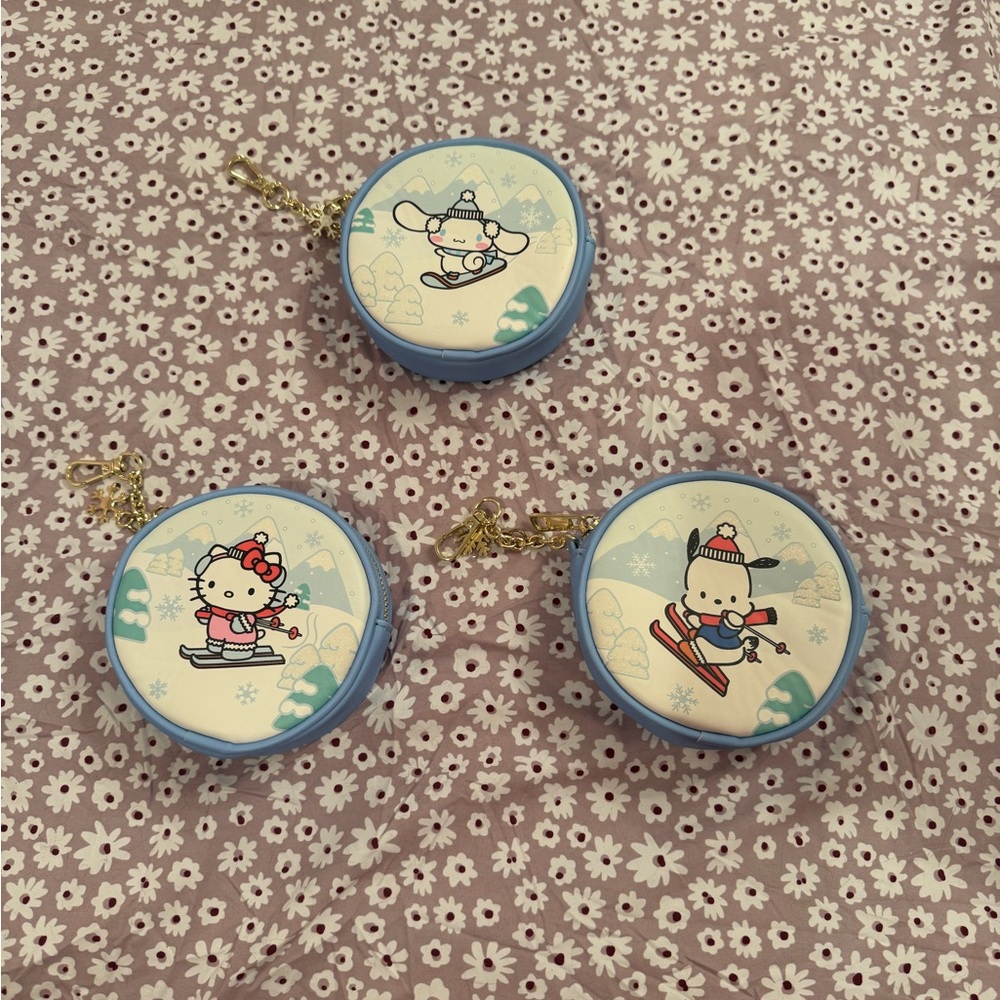 Hello Kitty Skiing Coin Pouches